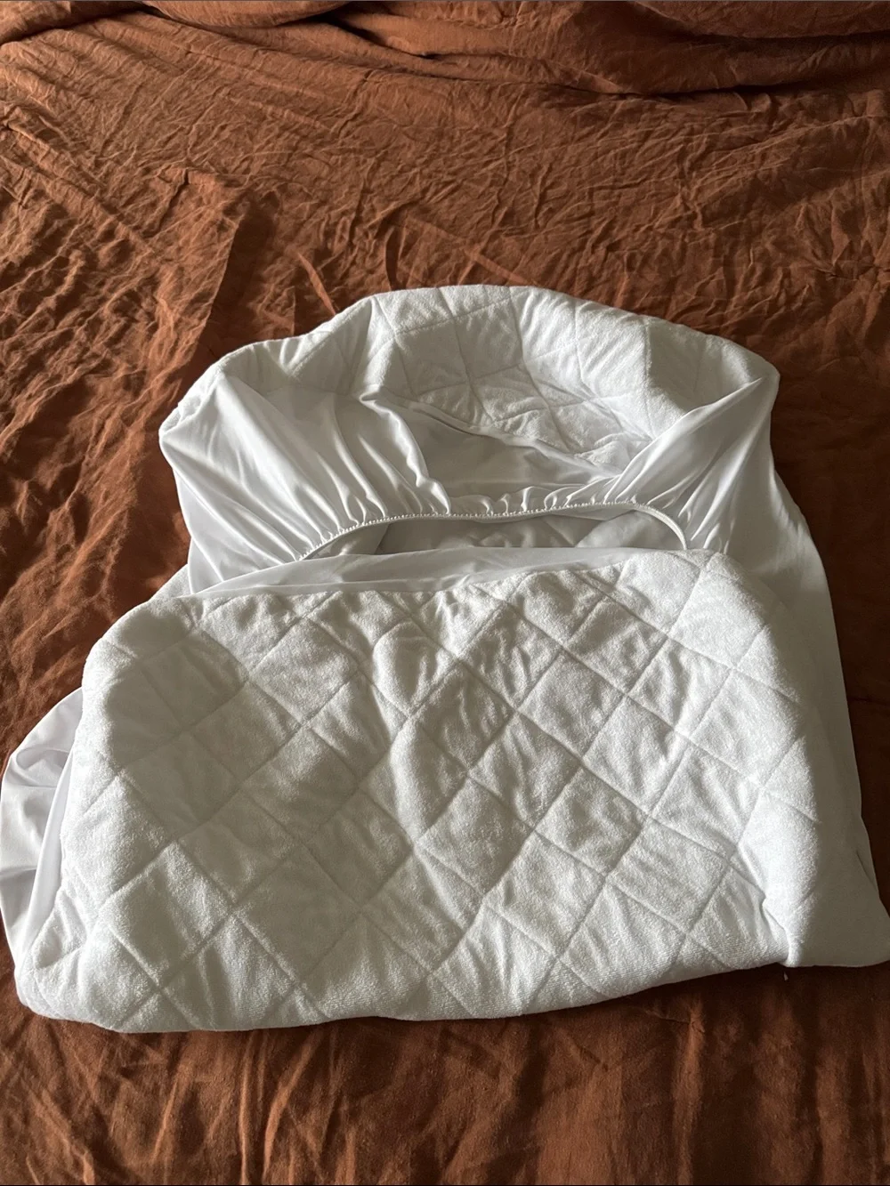 Margaux Bamboo Crib Mattress Protector - White